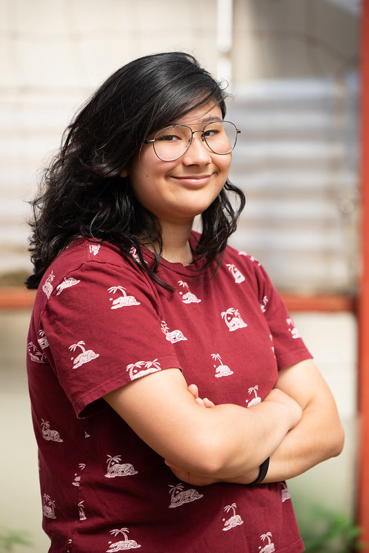 Oriah Nagahiro, a Laupāhoehoe Community Public Charter School 2020 graduate, is working with the Honoka’a Business Association to develop their brochure and is learning photoshop to enhance pictures.