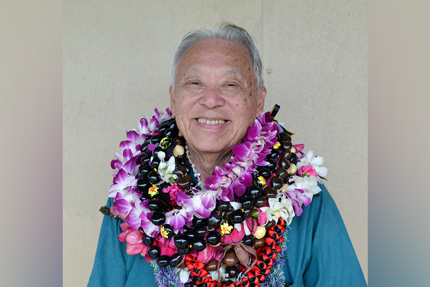Portrait with leis