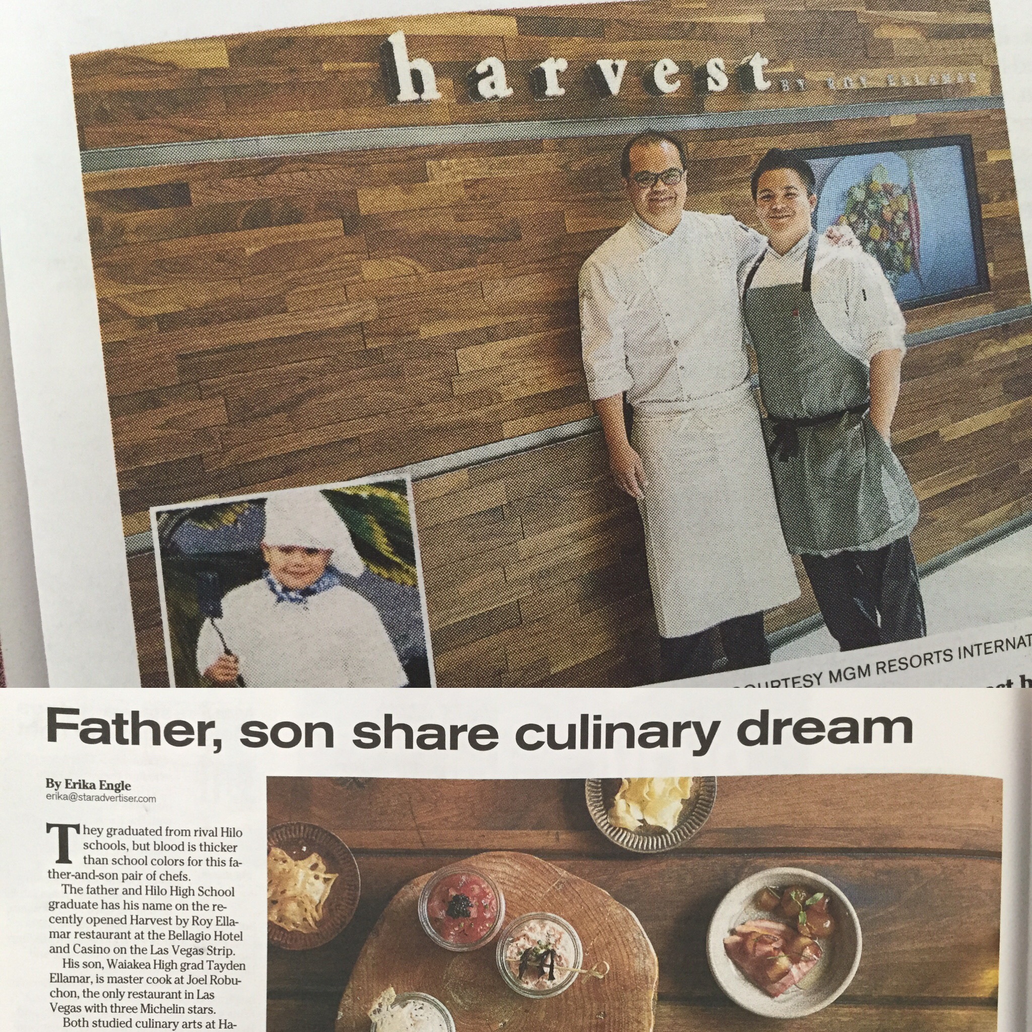 Roy and Tayden Ellamar, who both graduated from the Hawai'i CC Culinary Arts program, are featured in an article in the Honolulu Star-Advertiser.
