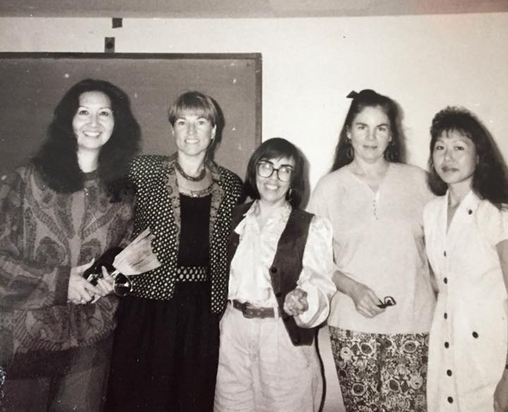 Trina Nahm-Mijo, left, at the opening of the Women's Center at UH Hilo in 1990. 