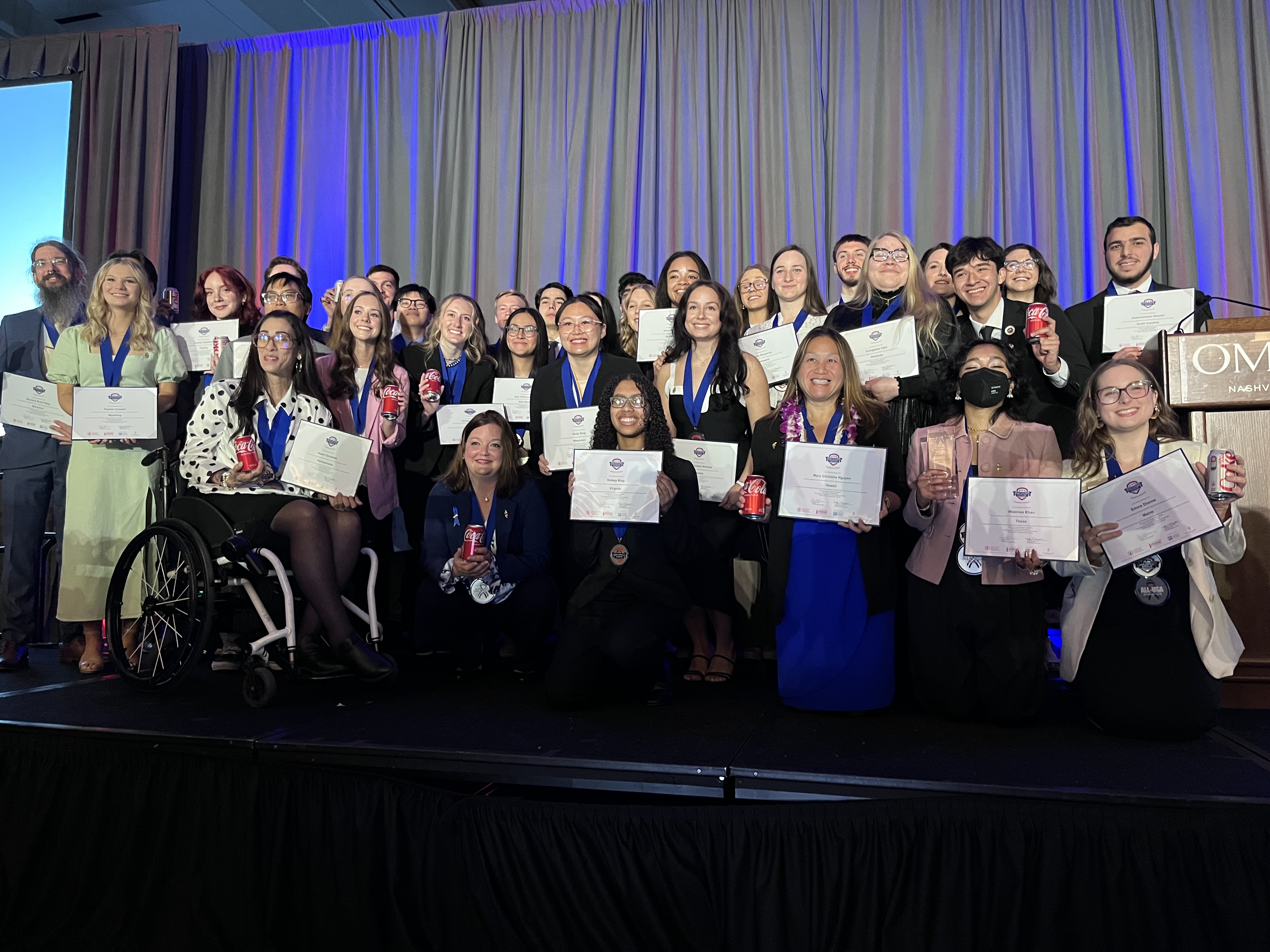 Nguyen with other New Century Transfer Pathway Scholars at the national convention.