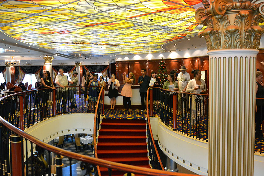 Group photo of students on cruise