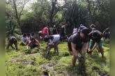 Group photo of students working