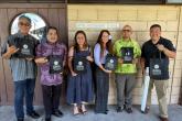 JCCIH president Ka‘iu Kimura (third from left) was joined by other chamber members at the check presentation lunch at Bamboo Hale.