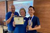 Craig Kekahuna, Nowel Lucas, and Gabriel Navalta, three members of the 2020 Pacific Region Distinguished Chapter Officer Team.